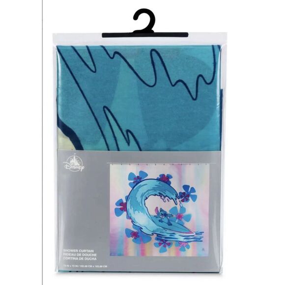 Disney Accessories - Disney Parks Hawaiian Stitch Surfing Shower Curtain